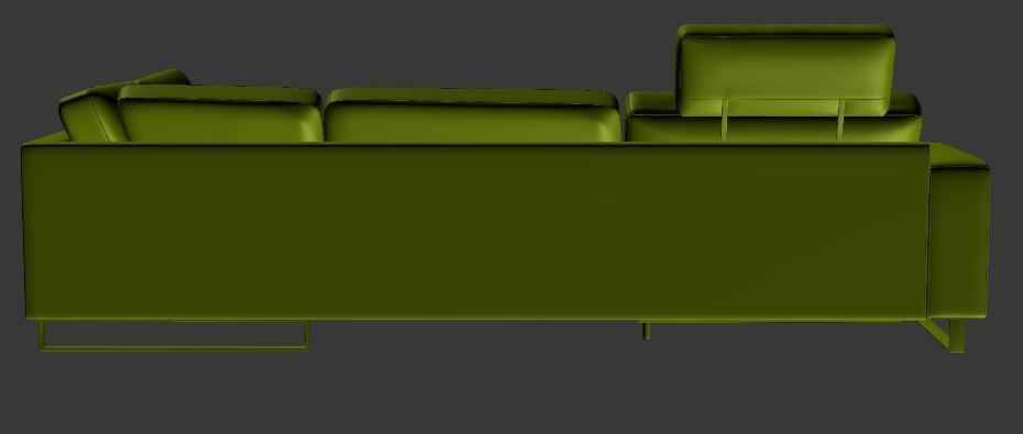 contemporary sofa L Type Low-poly 3D model_11