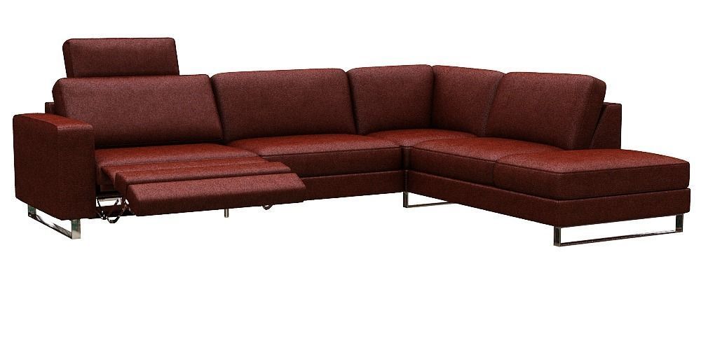 contemporary sofa L Type Low-poly 3D model_1