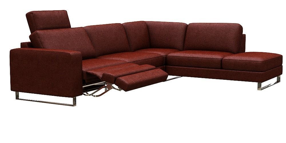 contemporary sofa L Type Low-poly 3D model_2