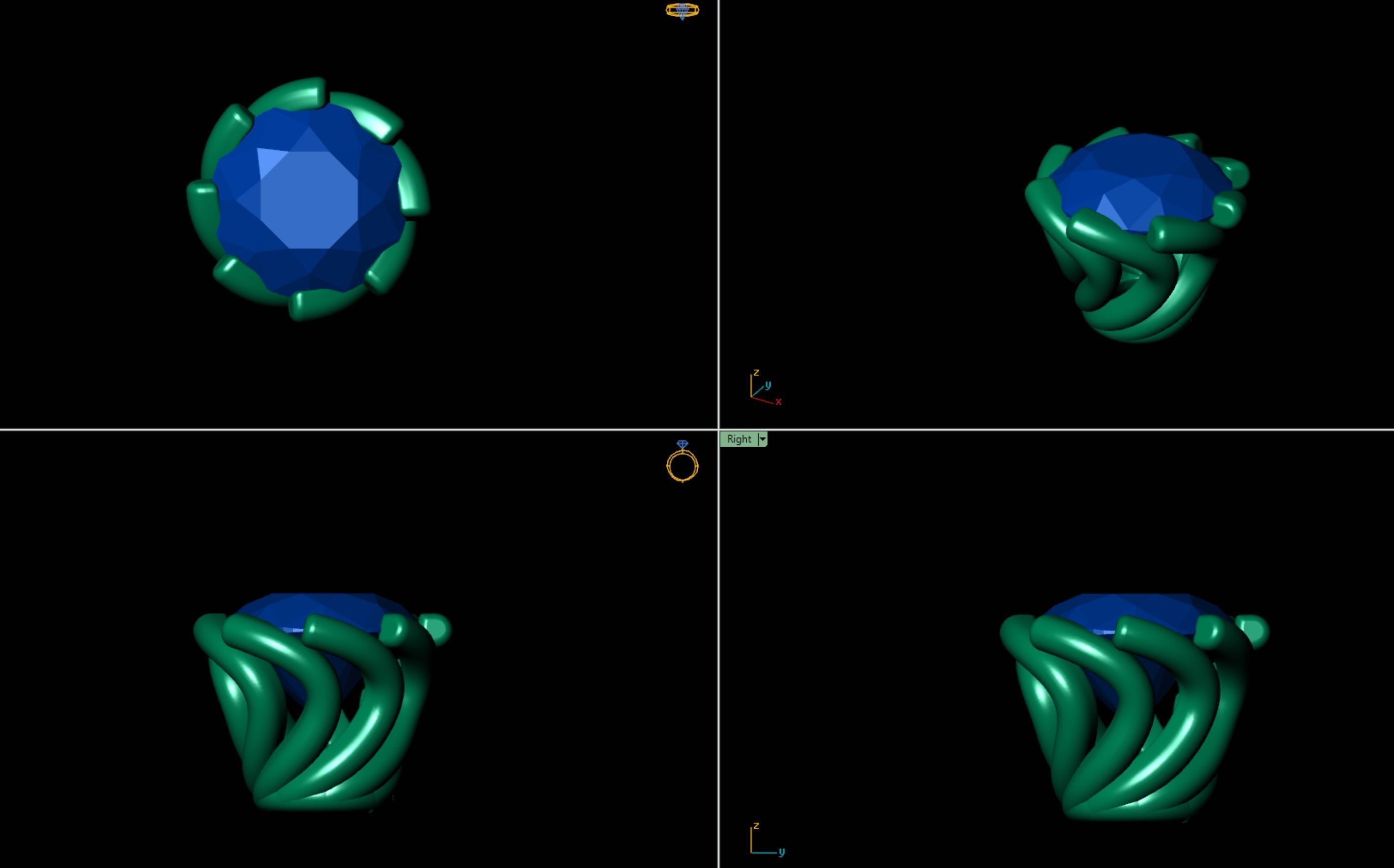 Ring Heads Type 16 -11pc  3D print model_8