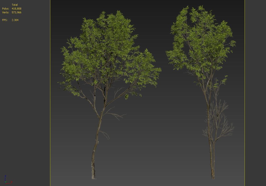 Jungle trees set 3D model_7