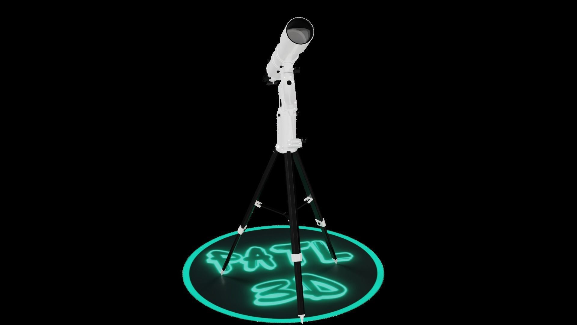 Telescope neon sign 3D model_2