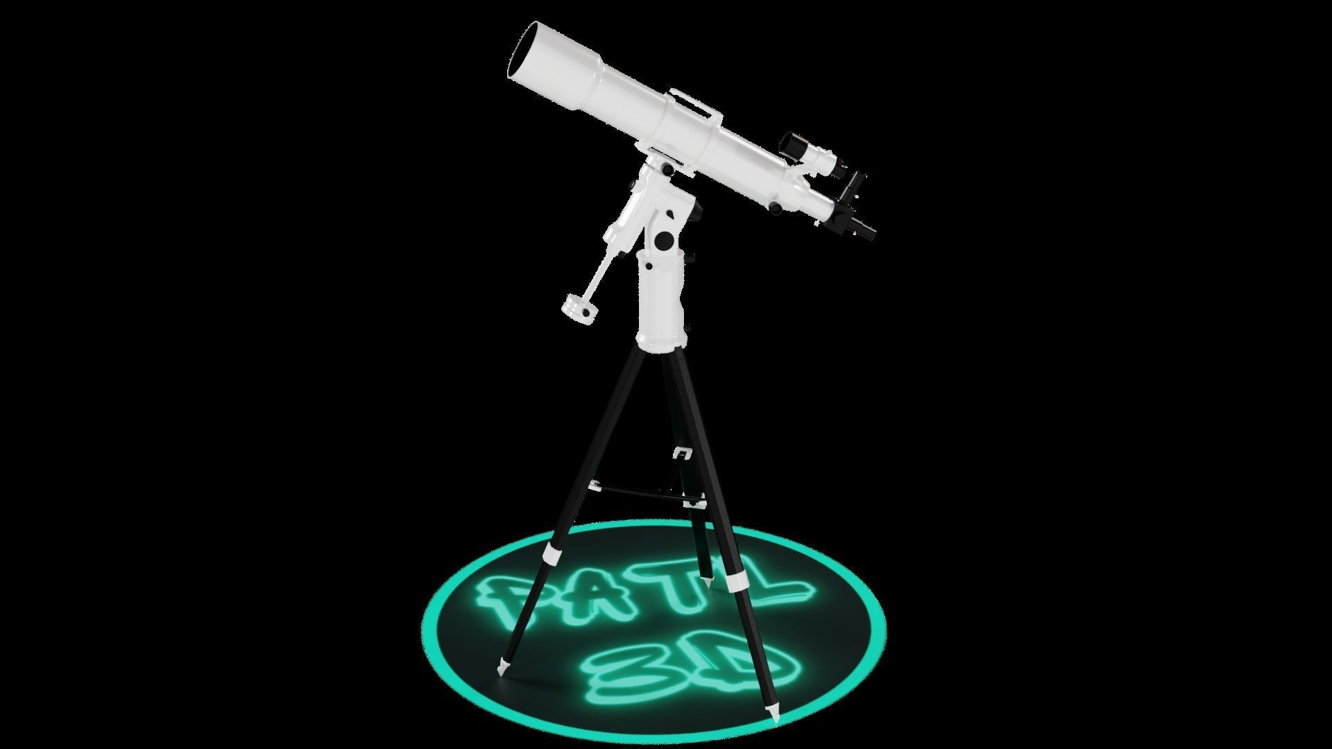 Telescope neon sign 3D model_3