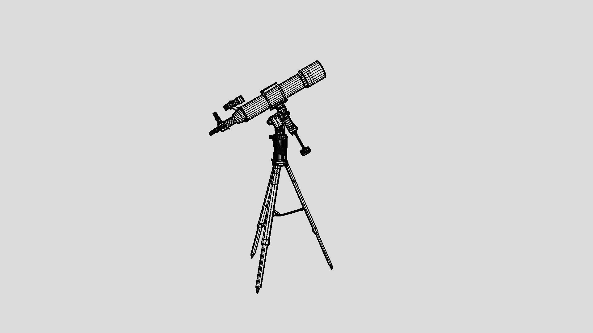 Telescope neon sign 3D model_5