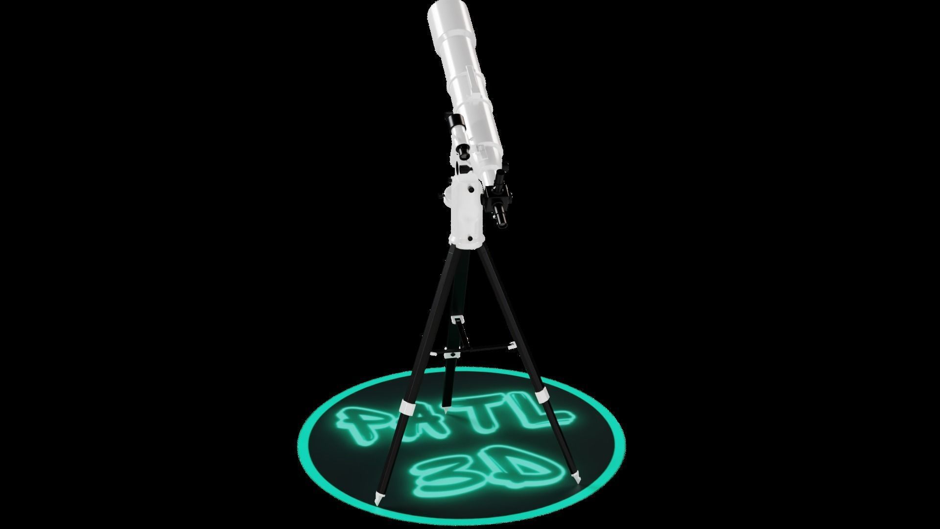 Telescope neon sign 3D model_4