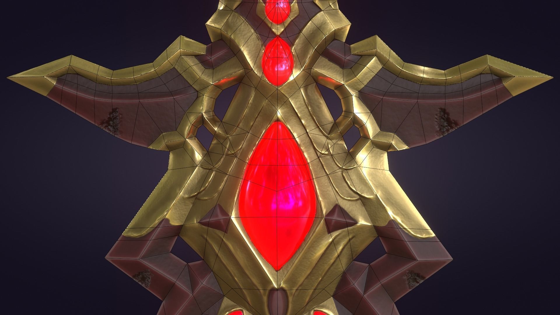 Fantasy Stylized Sword Game Ready Melee Weapon Gems Crystals Low-poly 3D model_11