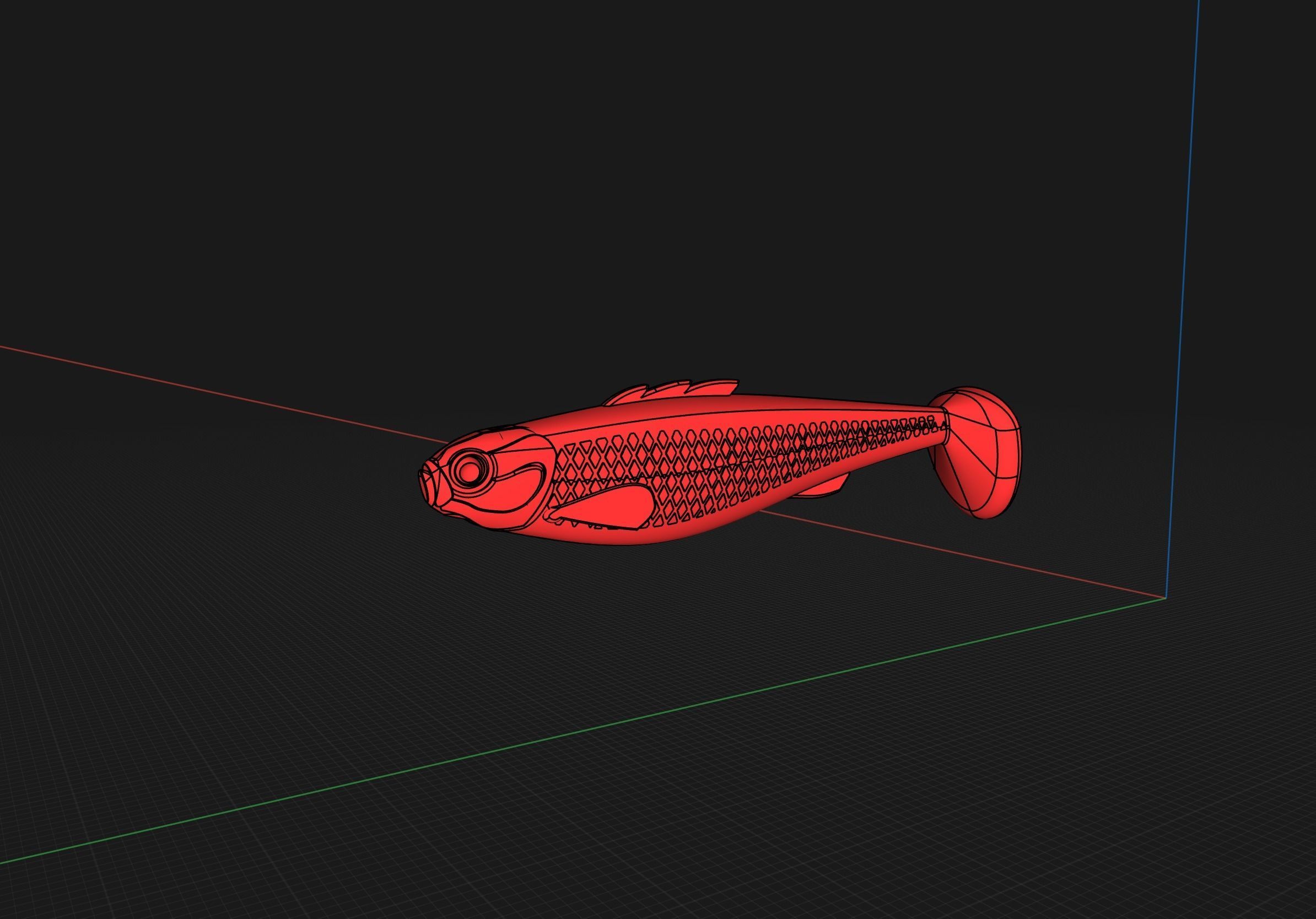 Soft plastic fishing lure 3d model 3D print model_1