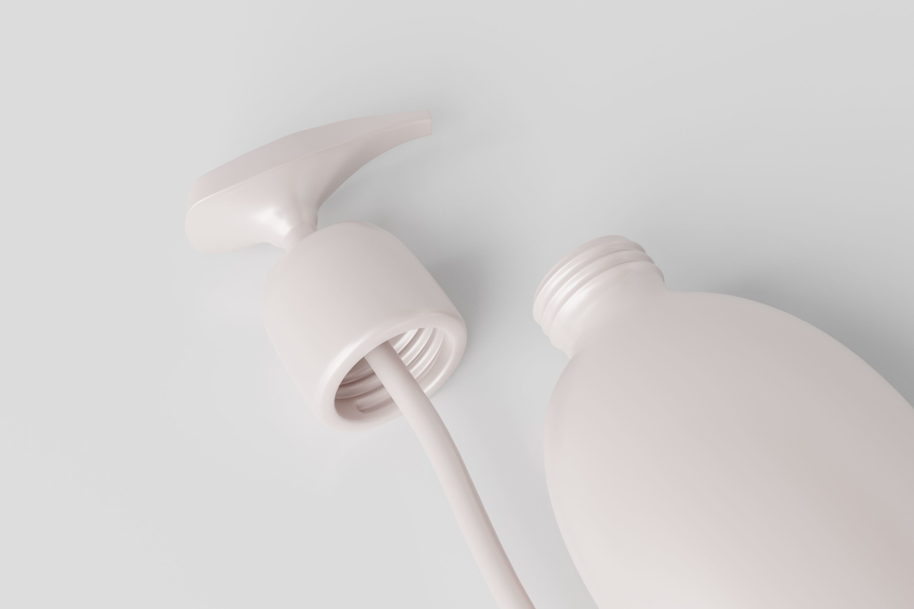 Plastic Shampoo Bottle Mockup Low-poly 3D model_5