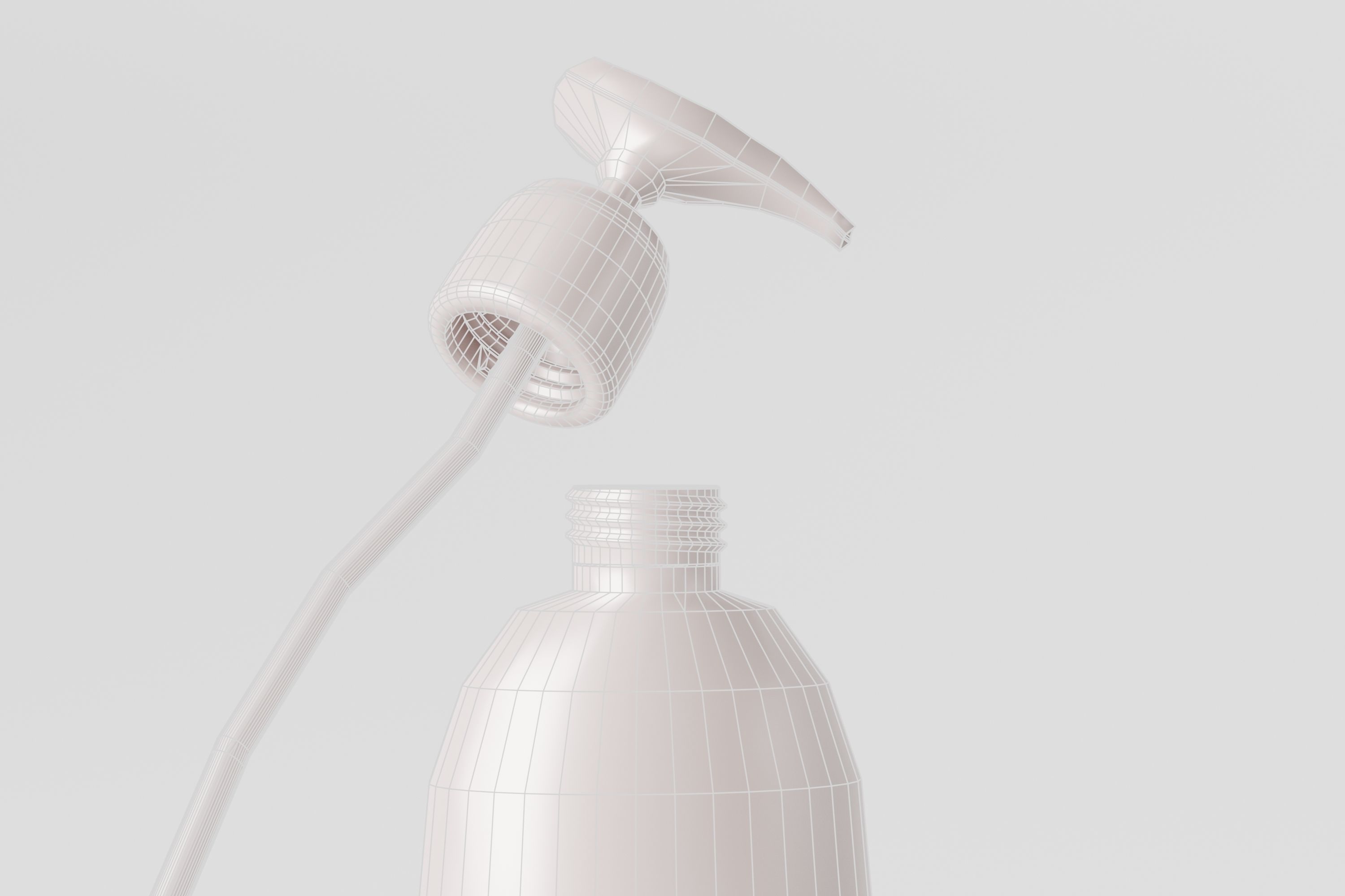 Plastic Shampoo Bottle Mockup Low-poly 3D model_8