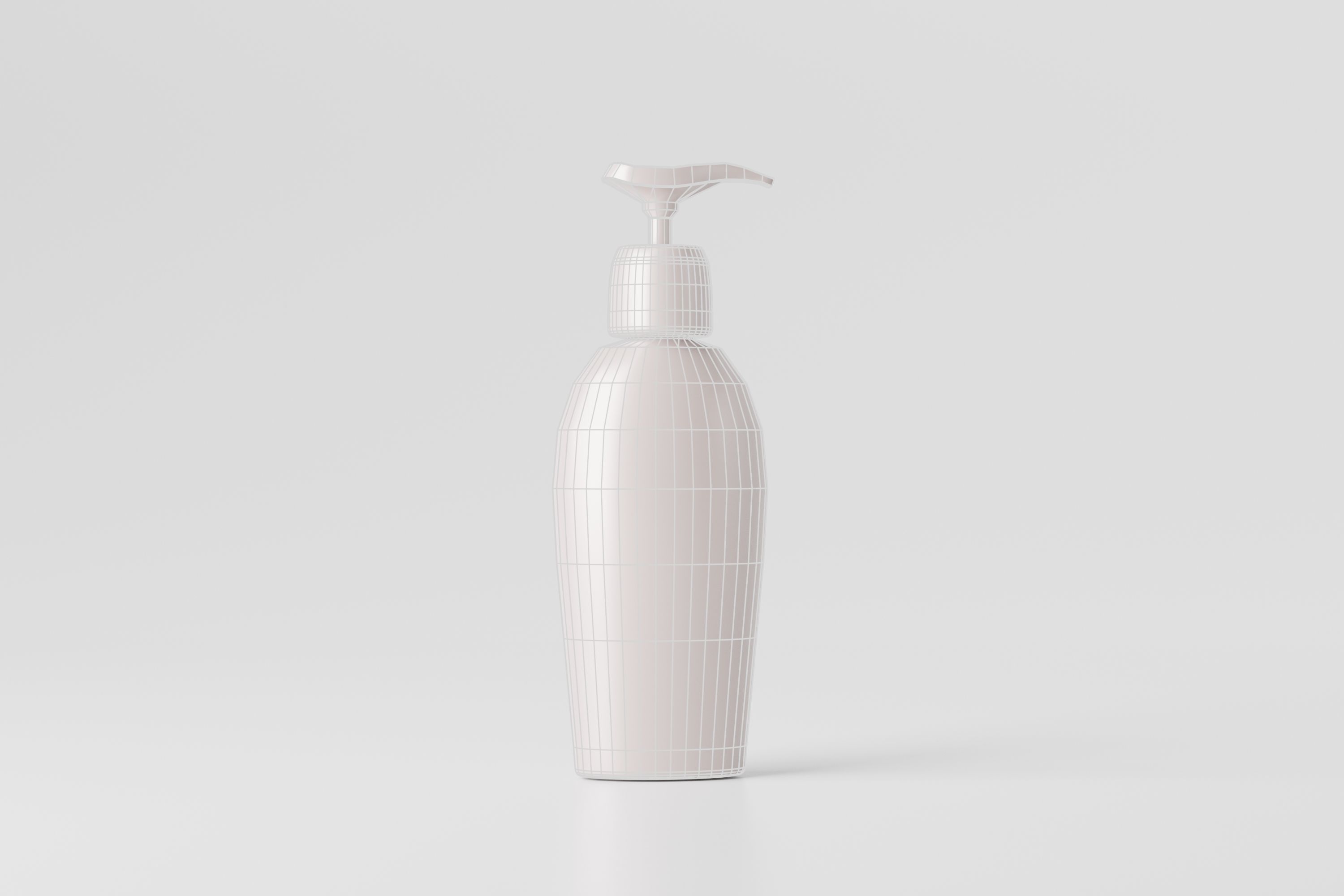 Plastic Shampoo Bottle Mockup Low-poly 3D model_6