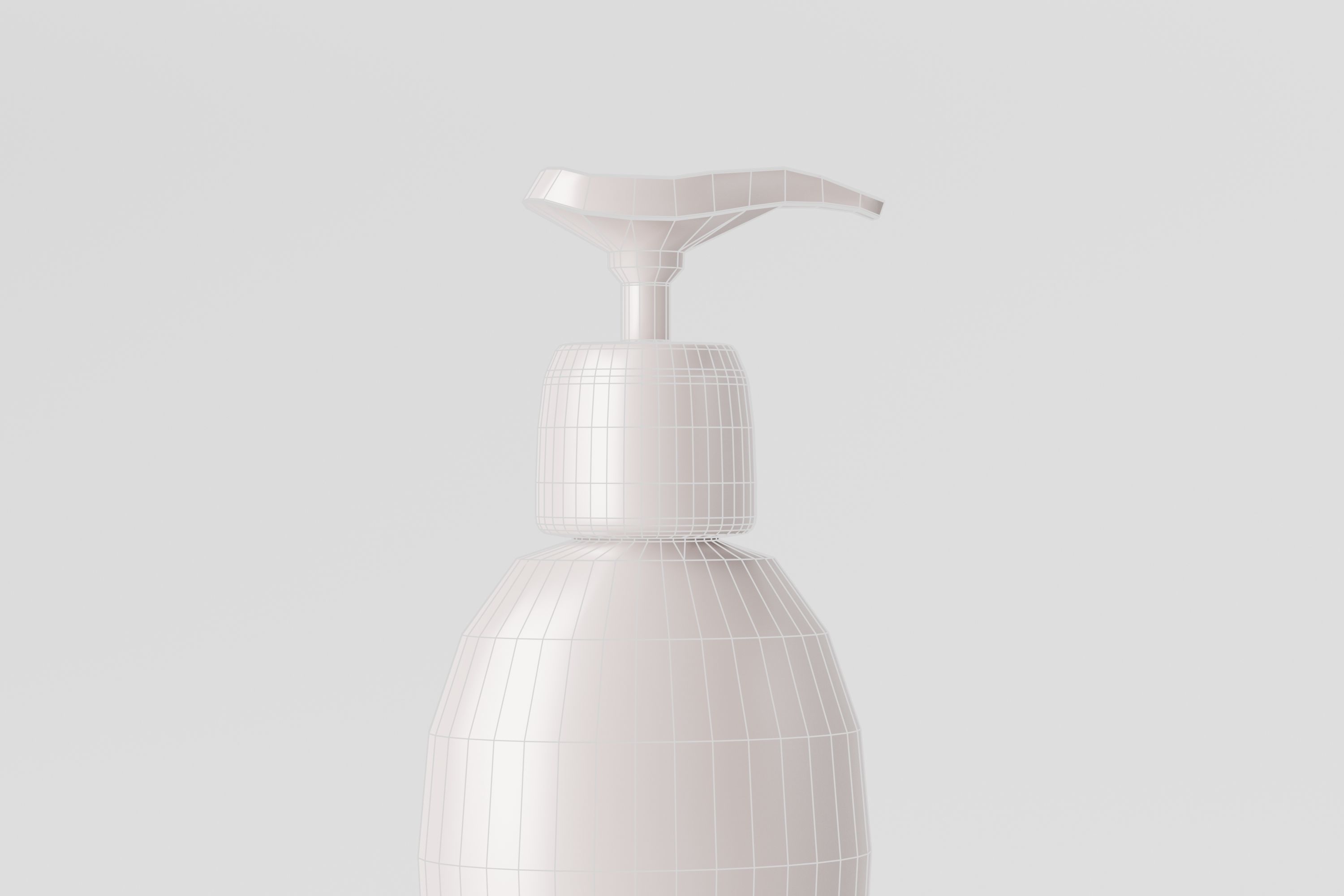 Plastic Shampoo Bottle Mockup Low-poly 3D model_7