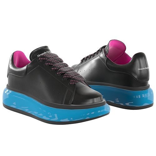 Alexander McQueen Oversized clear sole sneakers  game-ready Low-poly 3D model