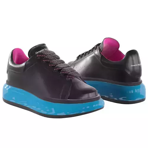 Alexander McQueen Oversized clear sole sneakers  game-ready Low-poly 3D model