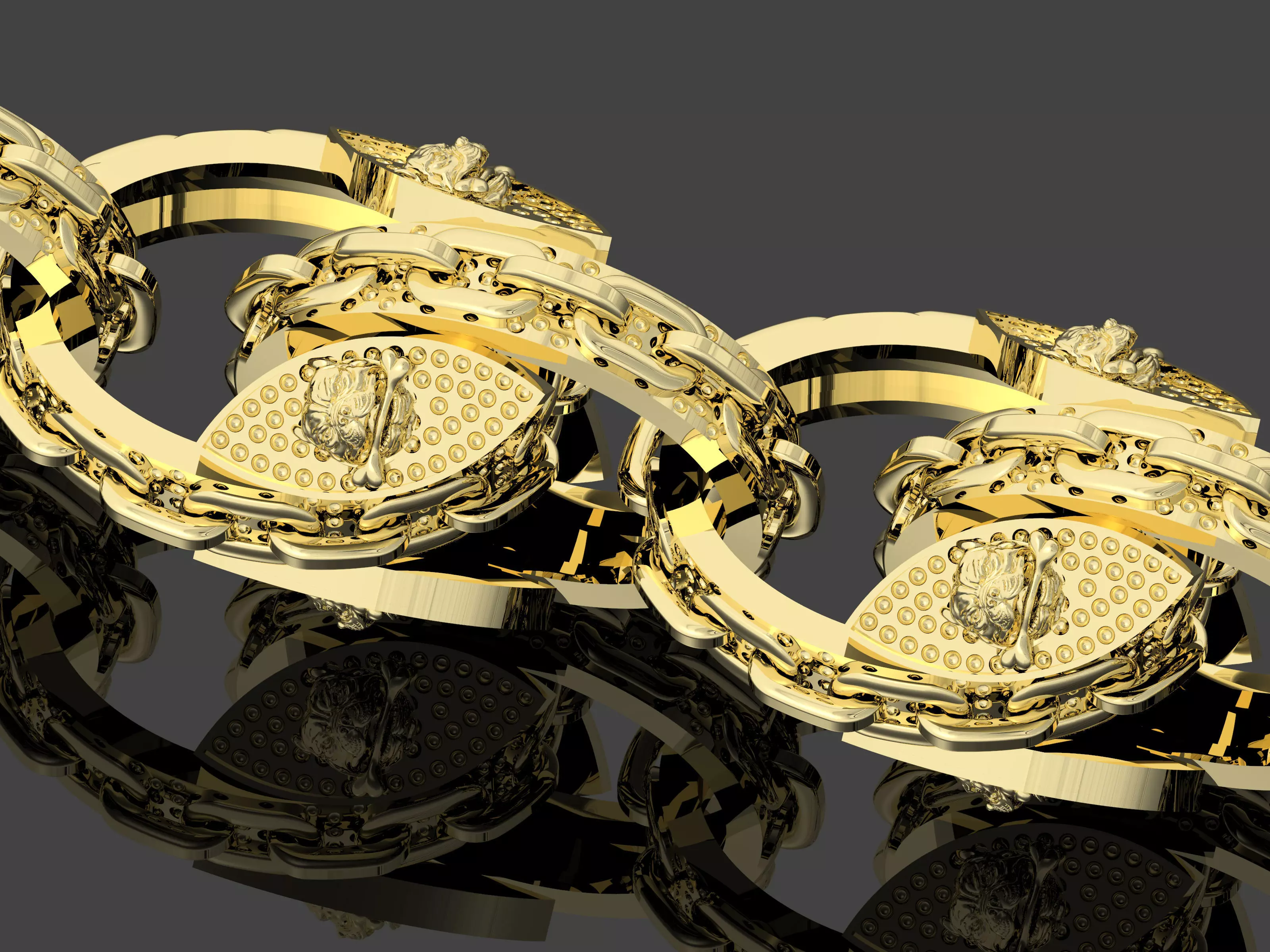 popular bully pitbull tulip bracelet chain  3D print model_0