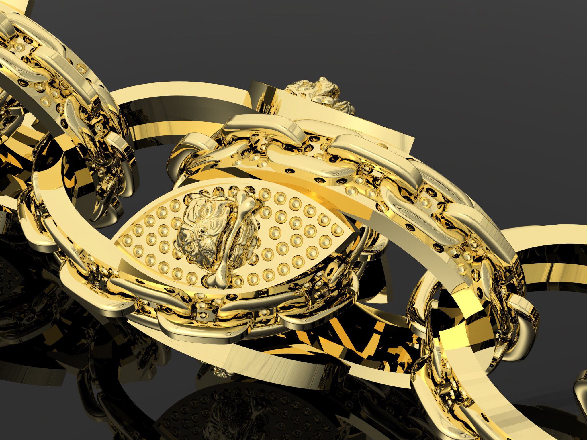 popular bully pitbull tulip bracelet chain  3D print model_1
