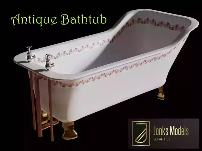 Antique Bathtub Low-poly 3D model