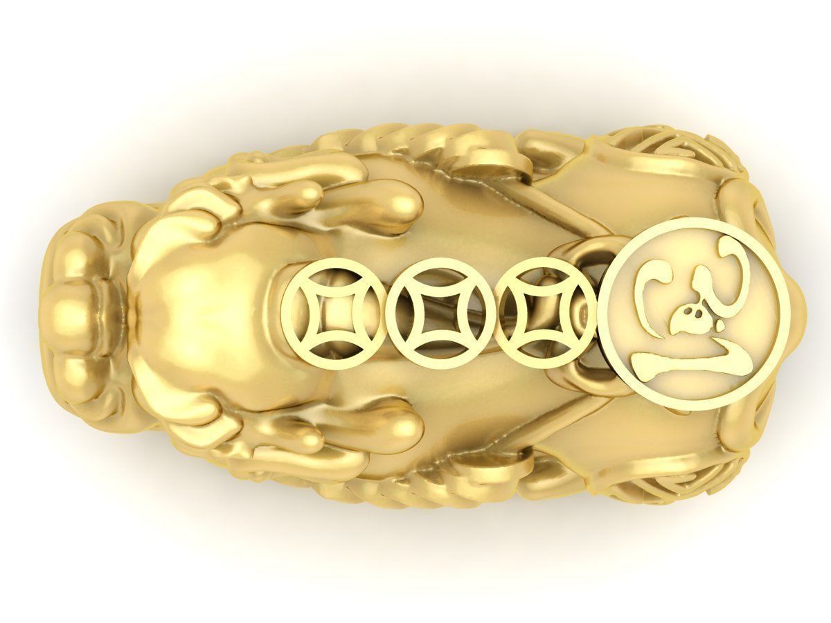 24k charm hollow pixiu 3710 3D print model_4