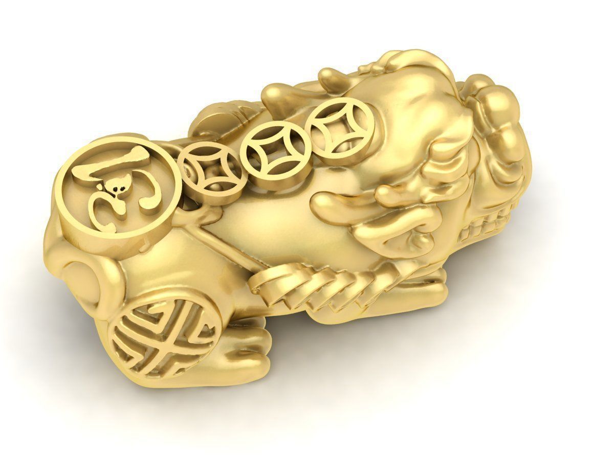 24k charm hollow pixiu 3710 3D print model_6