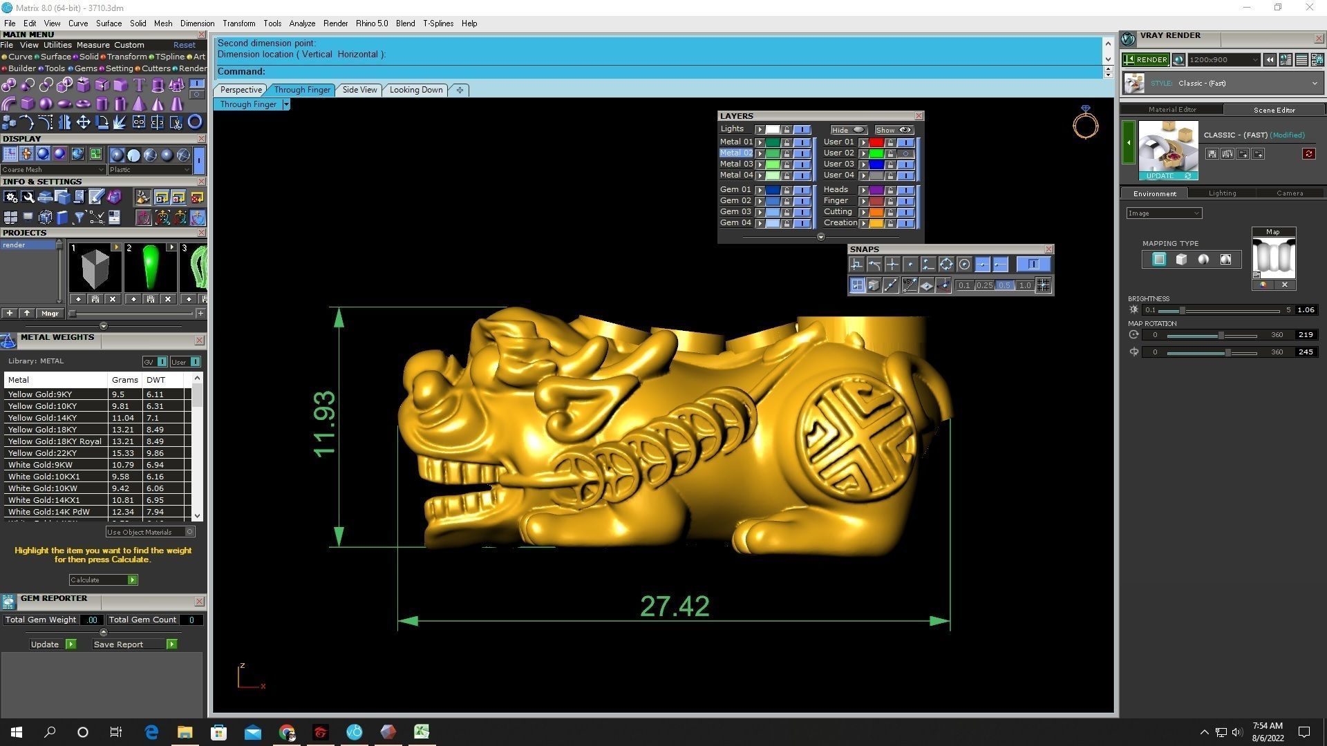 24k charm hollow pixiu 3710 3D print model_2