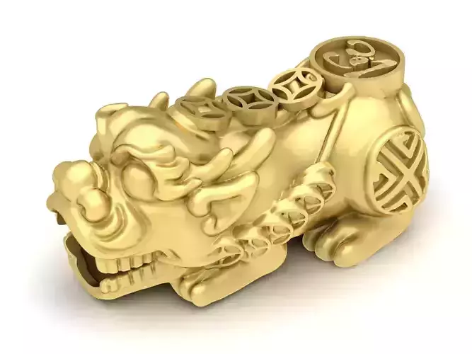 24k charm hollow pixiu 3710