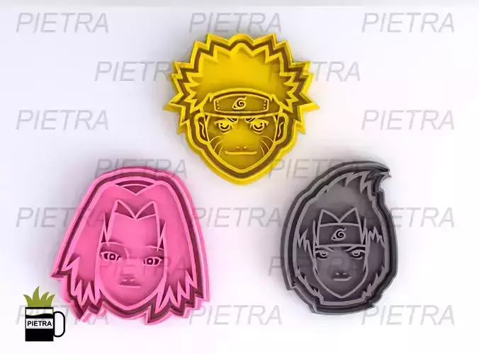 Naruto Molde cortante de galletas fondant impresion 3d Modelo 3D print model