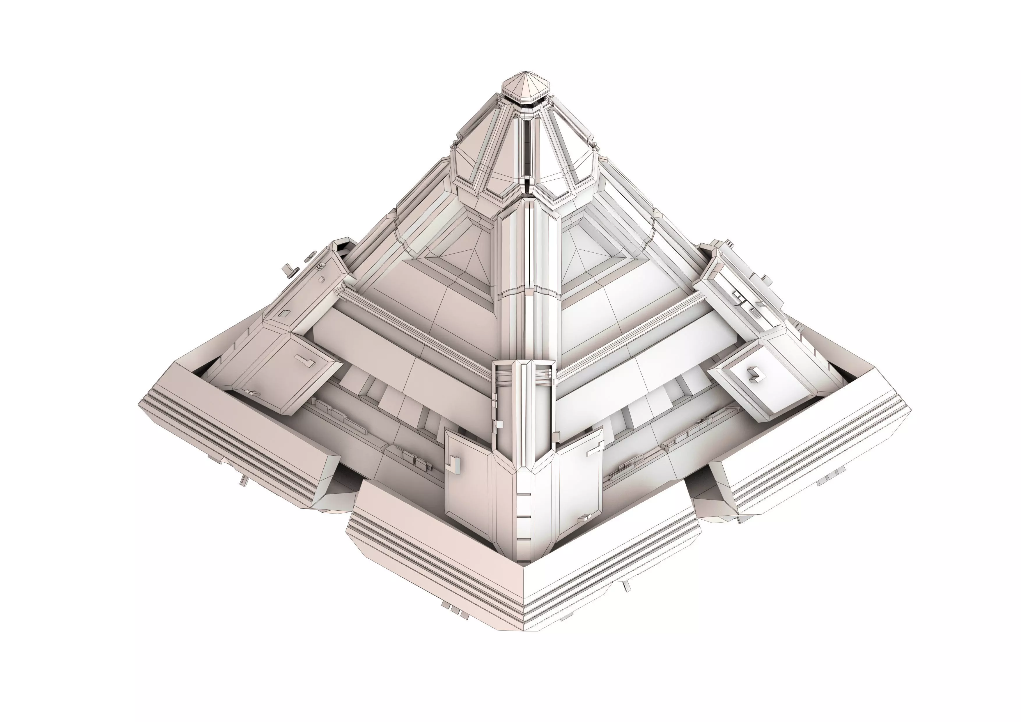Scifi Power Cube Low-poly 3D model