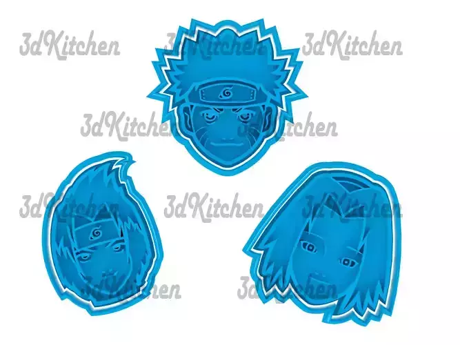 Naruto Cookie cutters STL files 3D print model 3D print model