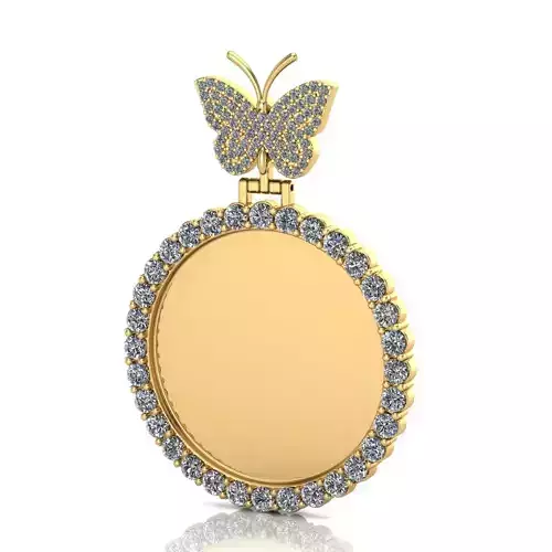 Memory pendant with butterfly 3D print model