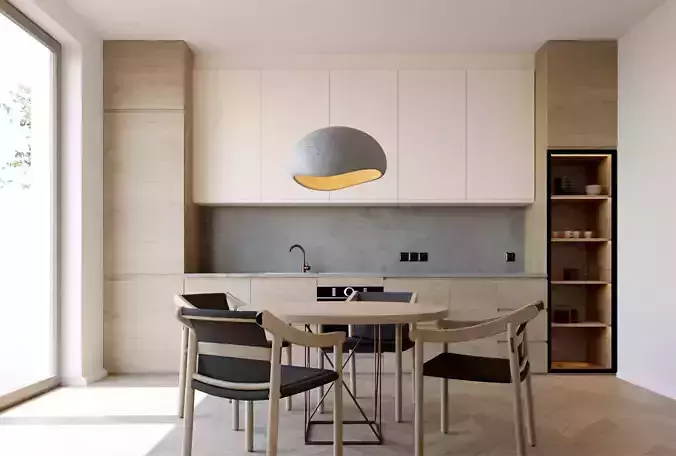 Scandinavian Interior -Kitchen and Livingroom