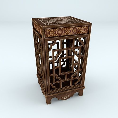 Chinoiserie Chinese Side Table Low-poly 3D model