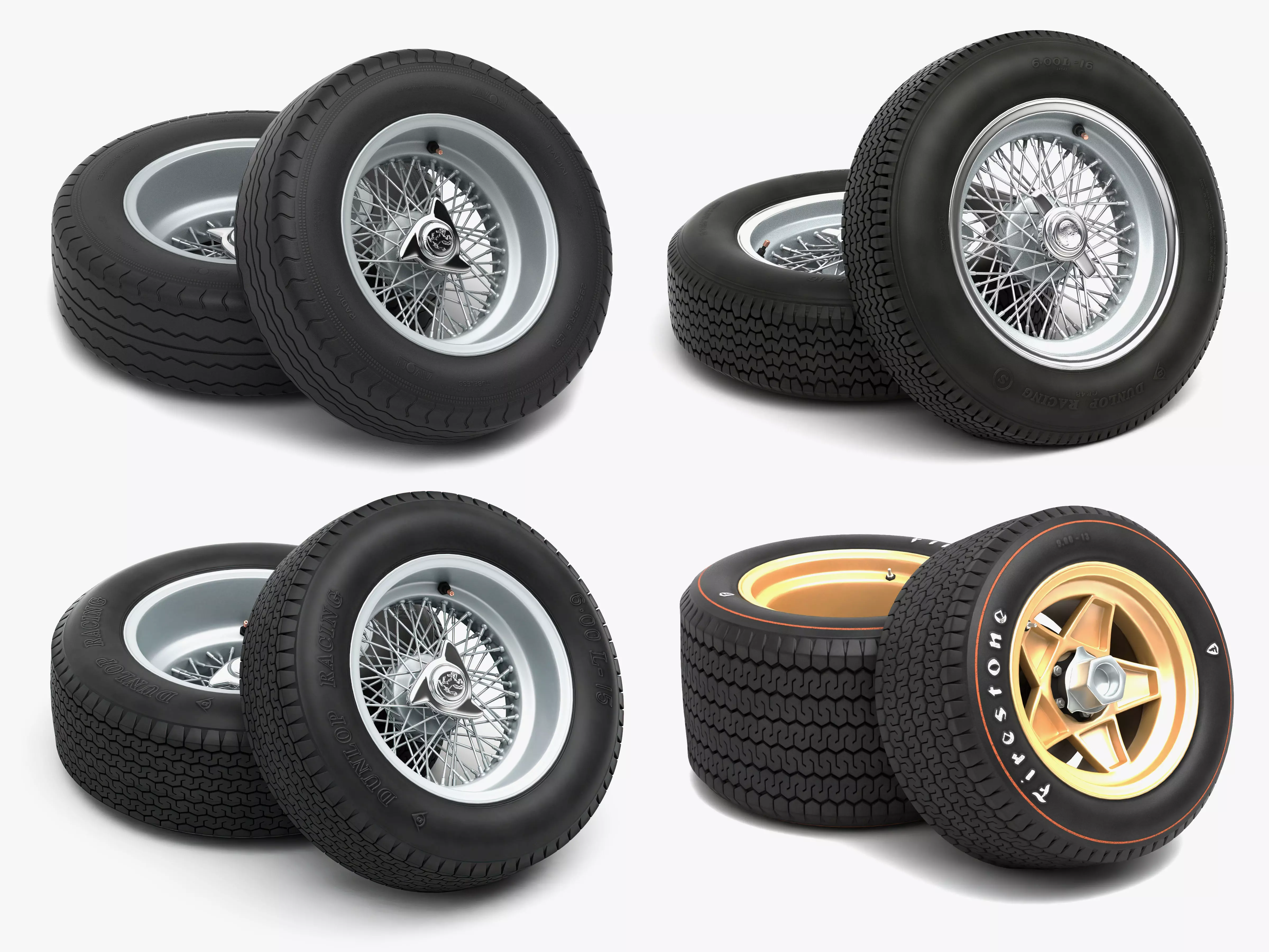 Classic Racing Wheels Bundle 3D Model Collection_0