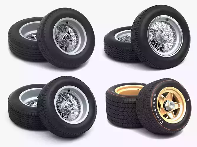 Classic Racing Wheels Bundle 3D Model Collection