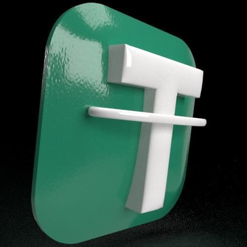 LOGO TETHER HIGH QUALITY USDT 3D model_2