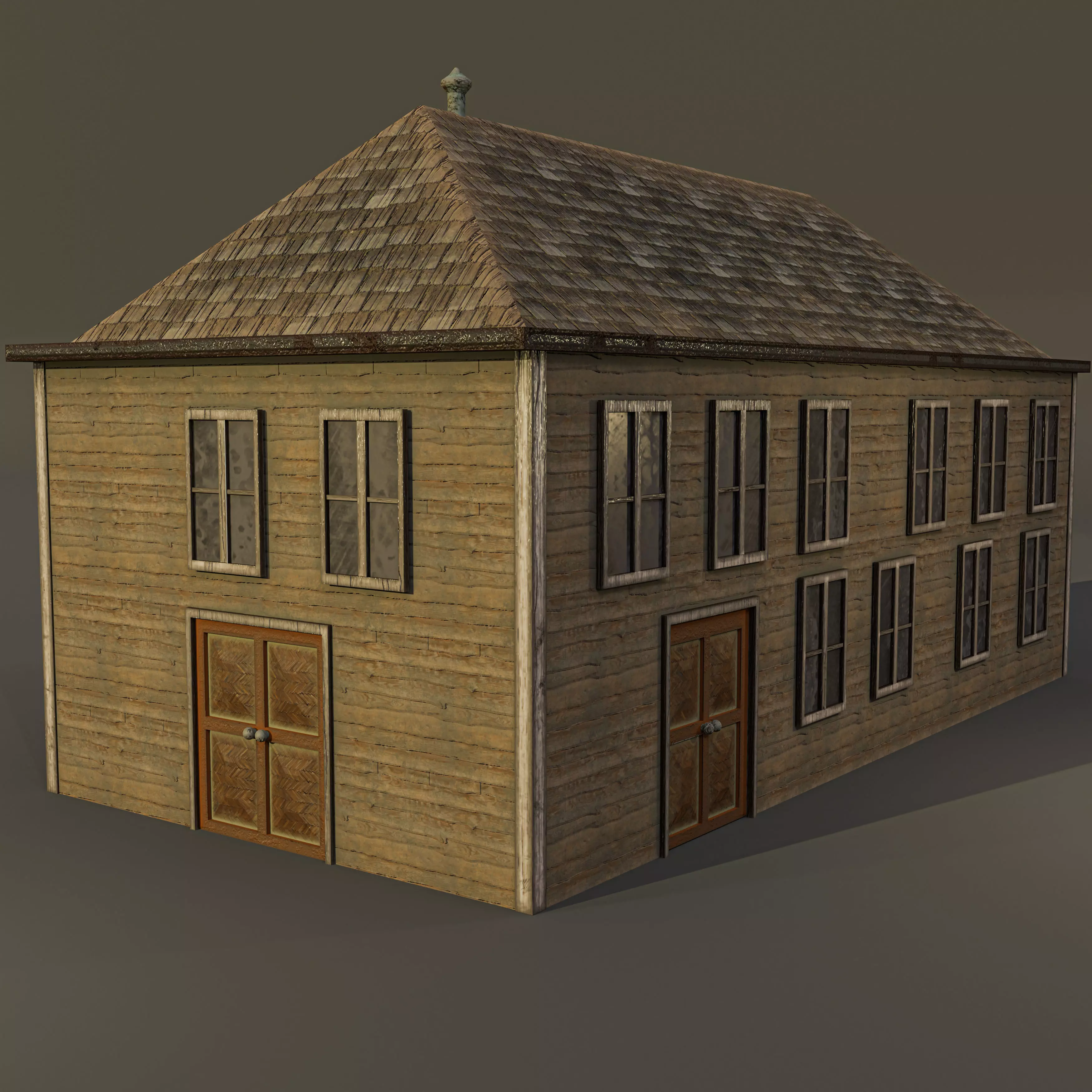 Western Building Low-poly 3D model_0