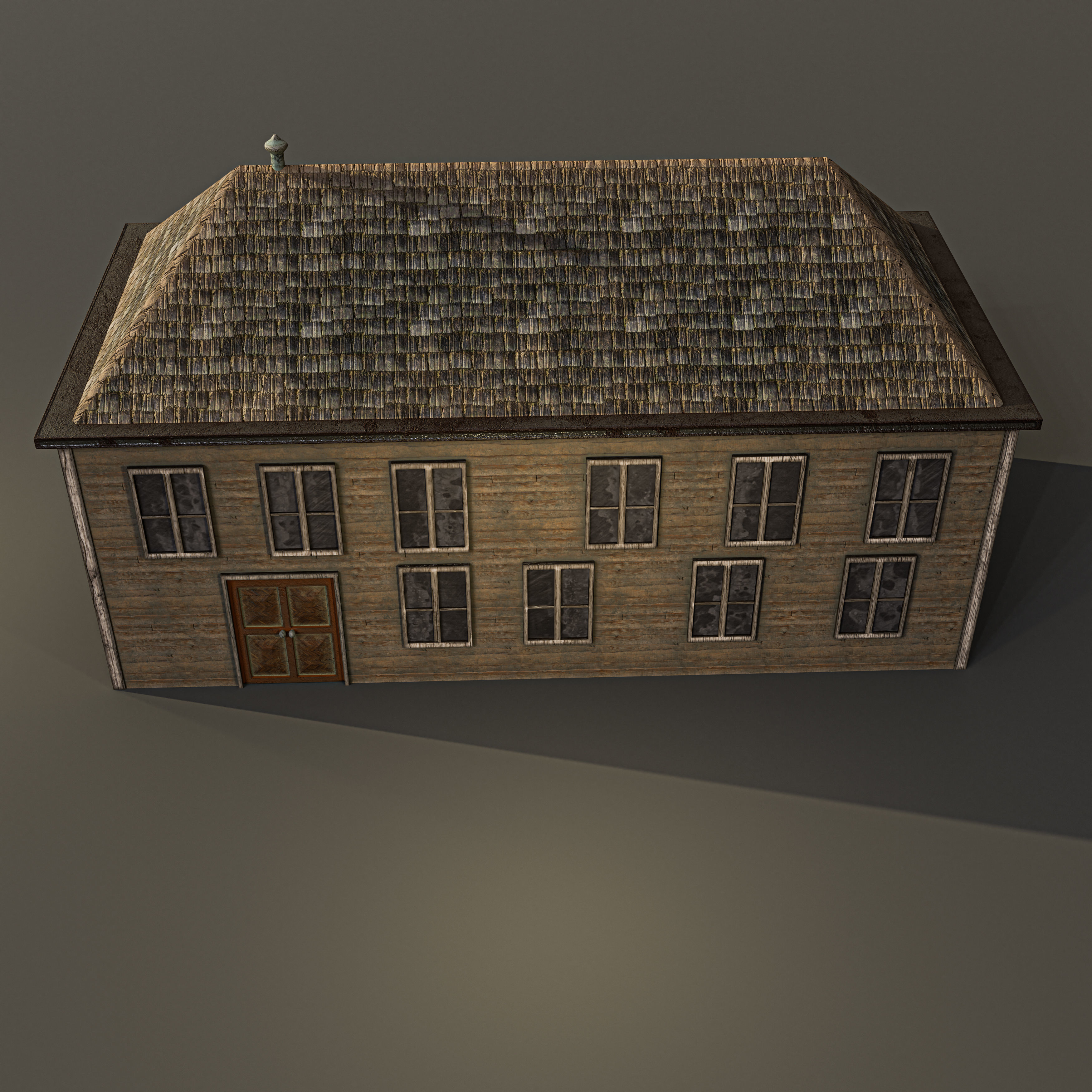 Western Building Low-poly 3D model_2