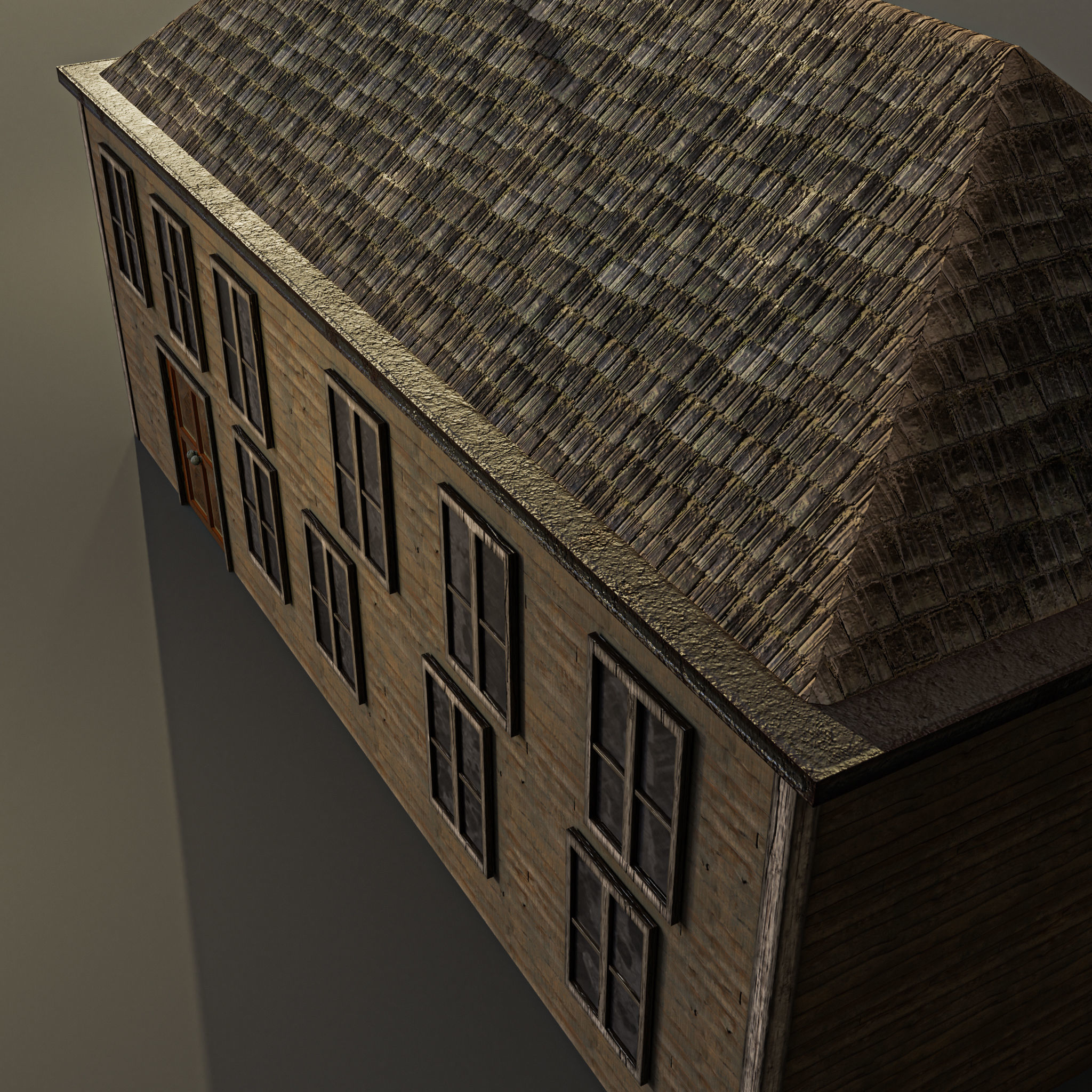 Western Building Low-poly 3D model_4