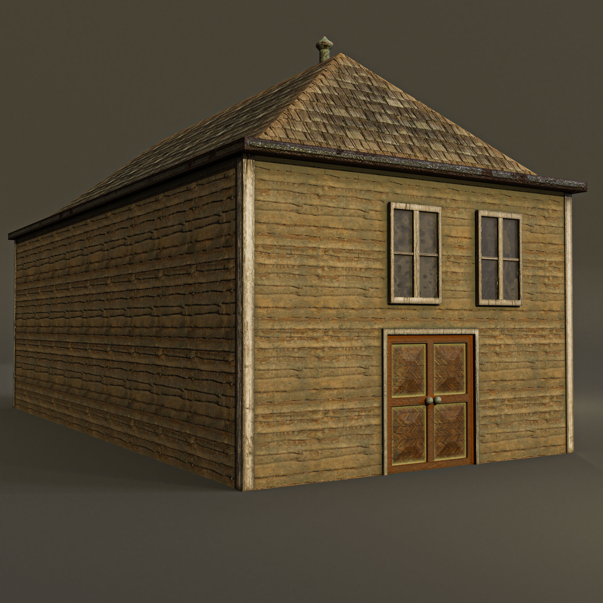 Western Building Low-poly 3D model_5
