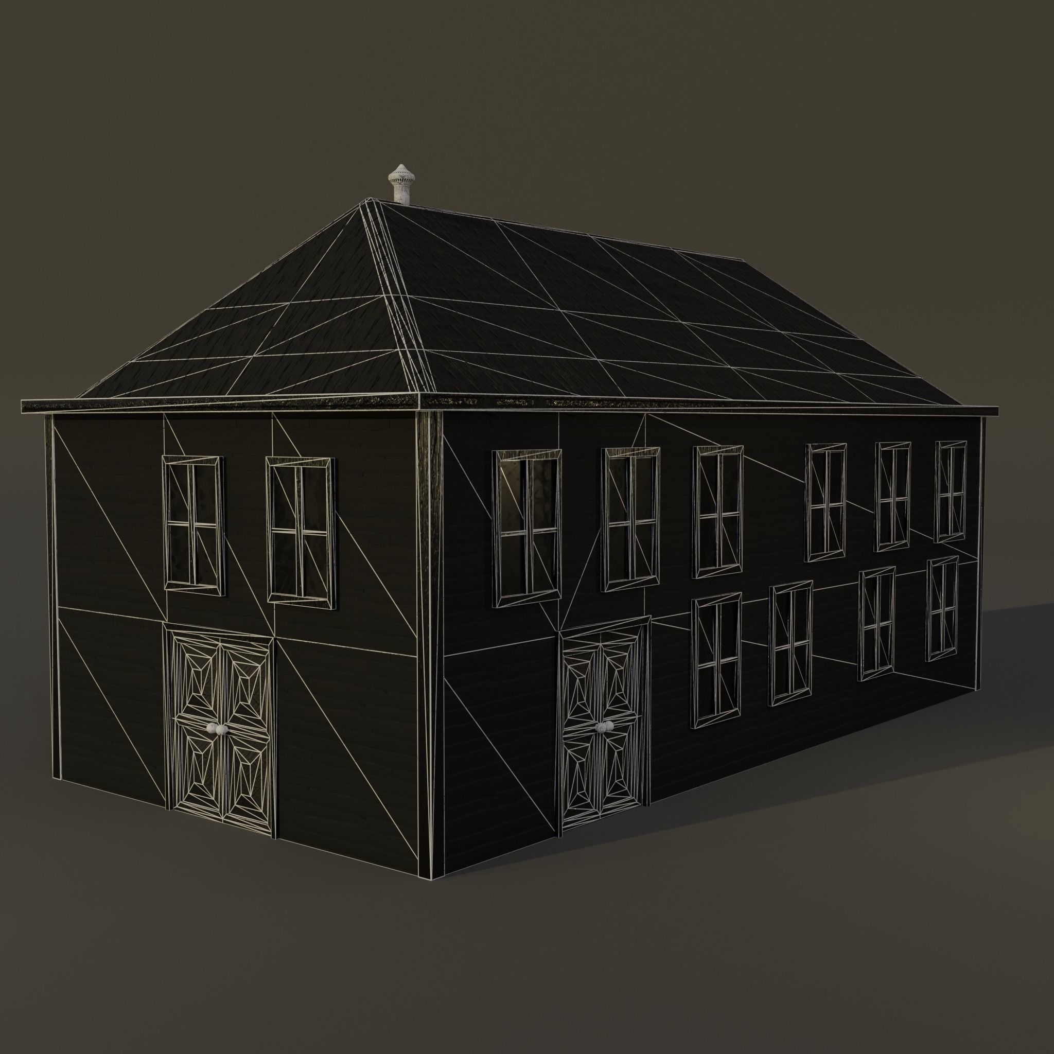 Western Building Low-poly 3D model_6