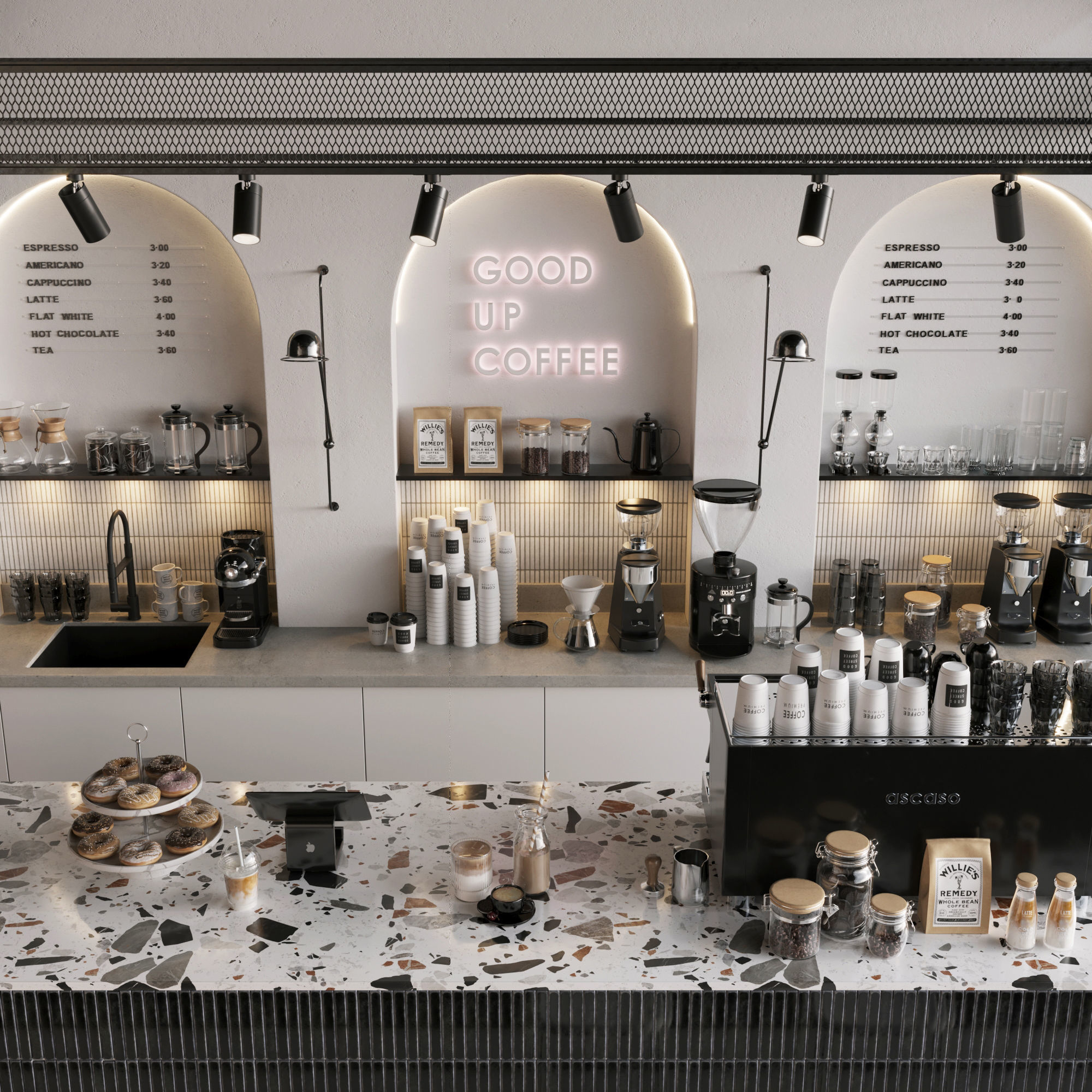 Coffeeshop 1 3dmodel for 3dsMax in Corona Renderer 3D model_2
