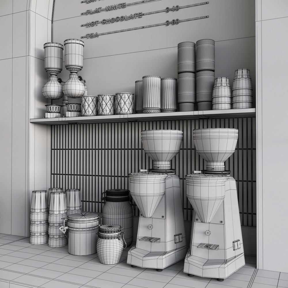 Coffeeshop 1 3dmodel for 3dsMax in Corona Renderer 3D model_16