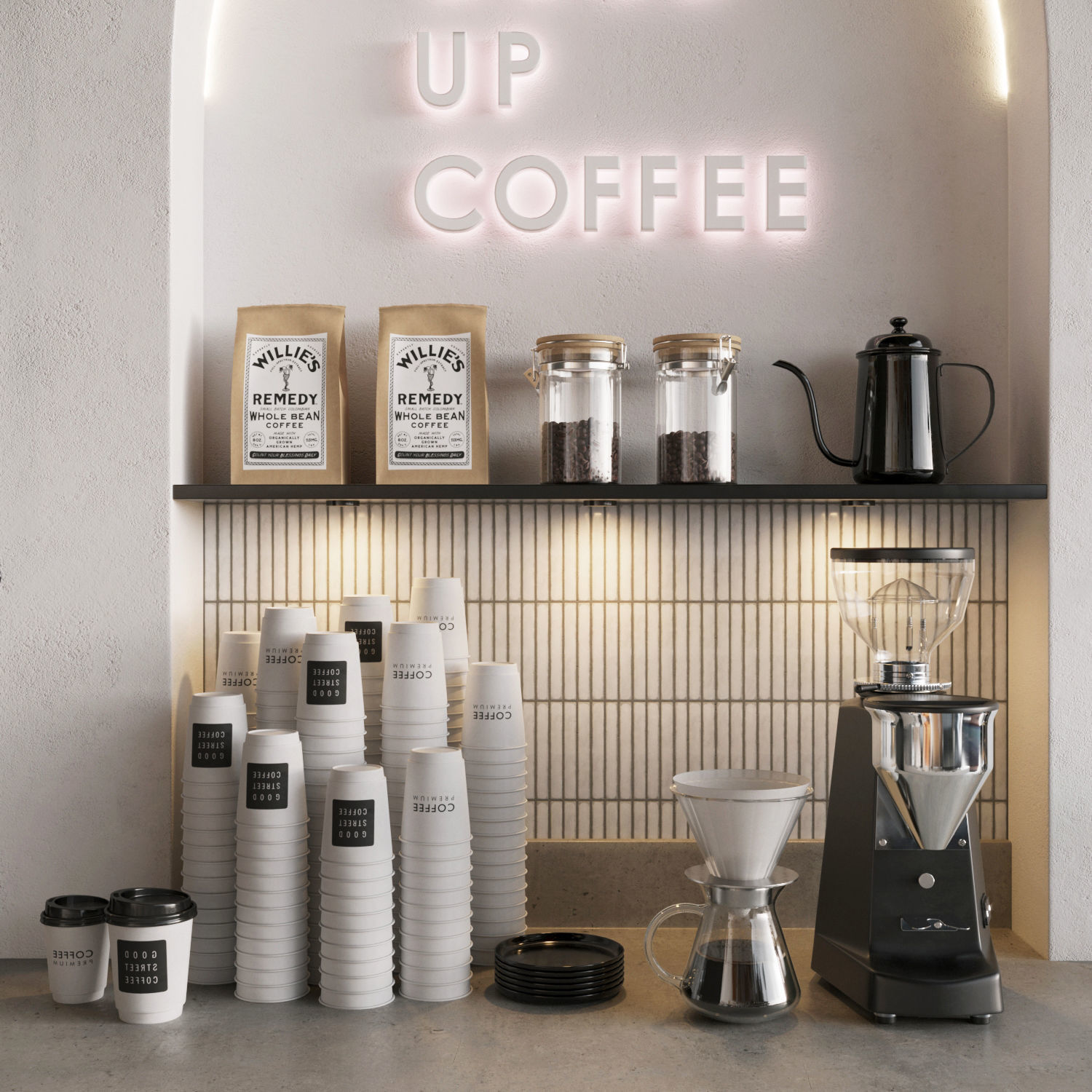 Coffeeshop 1 3dmodel for 3dsMax in Corona Renderer 3D model_11