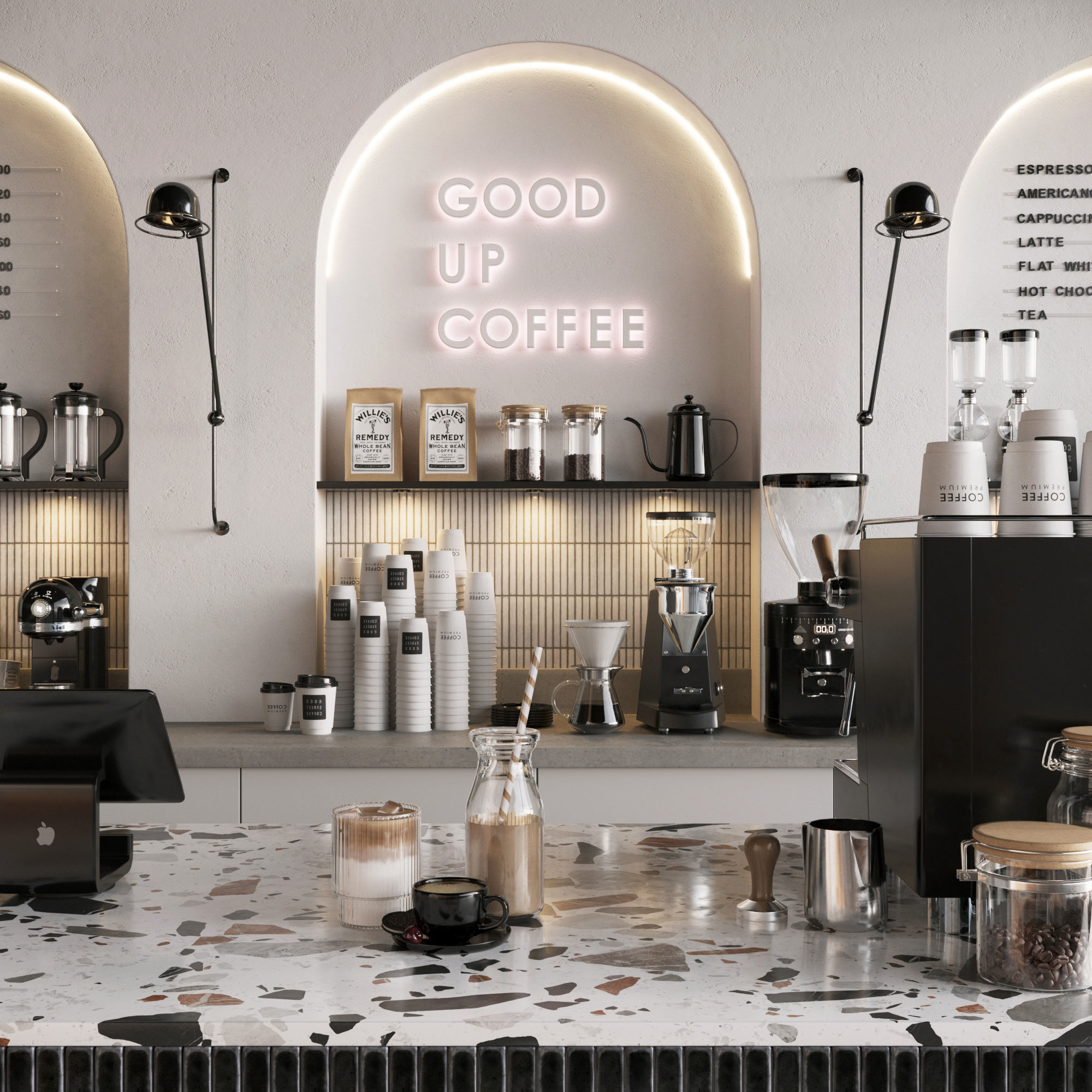 Coffeeshop 1 3dmodel for 3dsMax in Corona Renderer 3D model_4