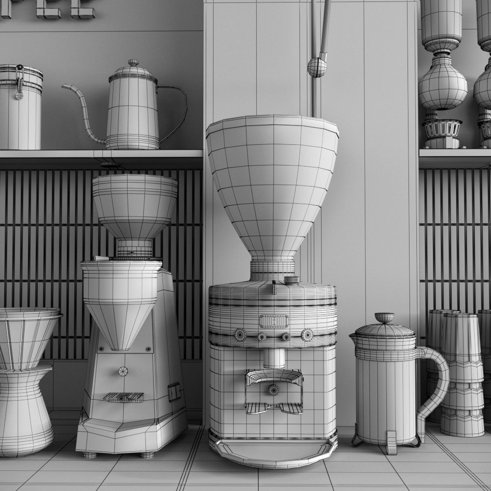 Coffeeshop 1 3dmodel for 3dsMax in Corona Renderer 3D model_18