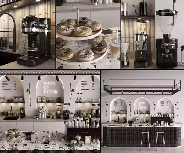 Coffeeshop 1 3dmodel  for 3dsMax in Corona Renderer 3D model