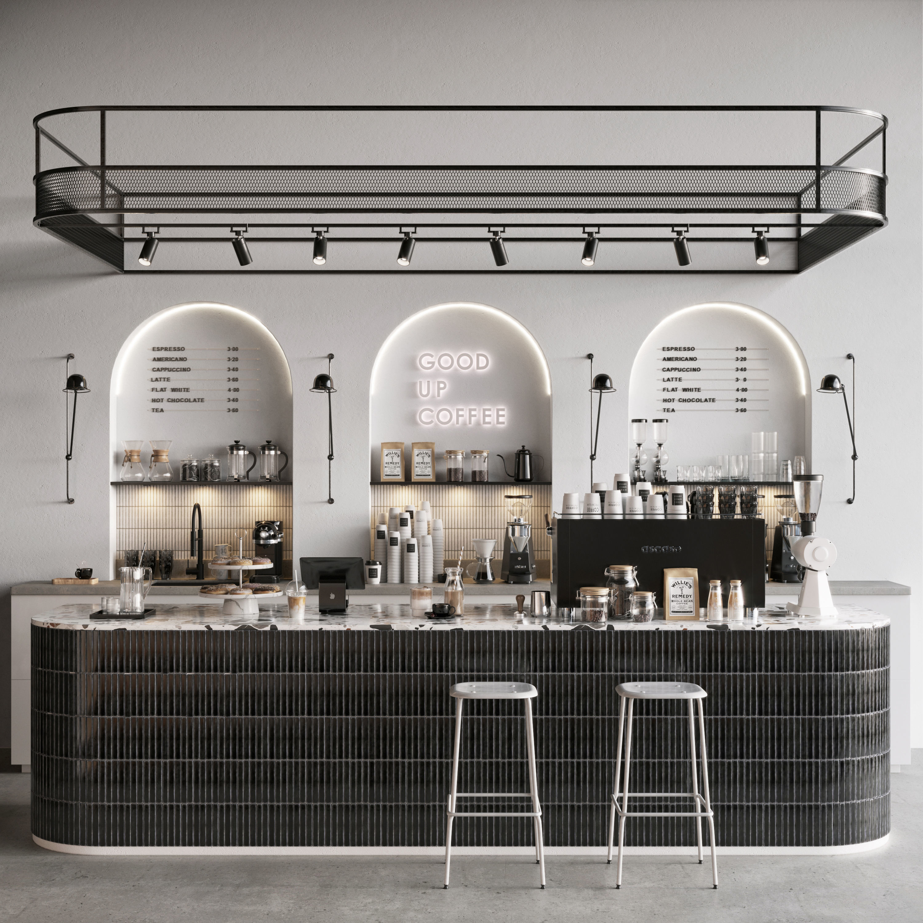 Coffeeshop 1 3dmodel for 3dsMax in Corona Renderer 3D model_1