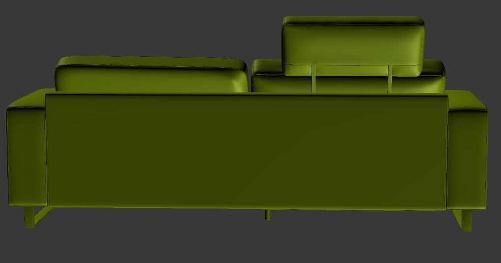 Sofa Double seater with left chaise lounge Low-poly 3D model_11
