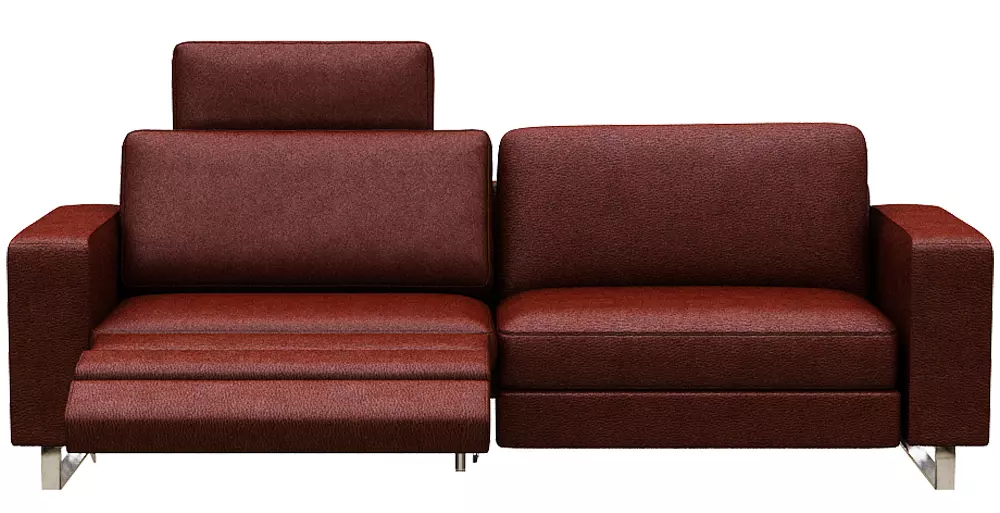 Sofa Double seater with left chaise lounge Low-poly 3D model_0