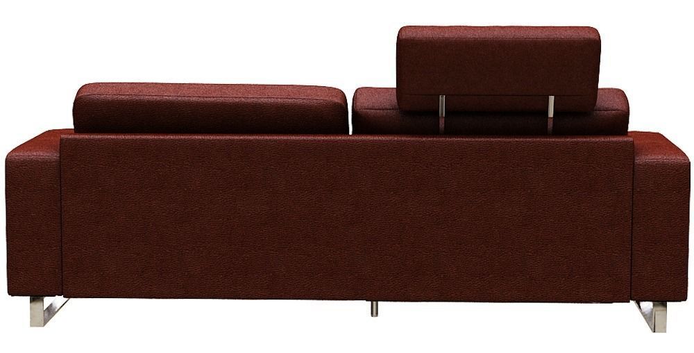 Sofa Double seater with left chaise lounge Low-poly 3D model_5