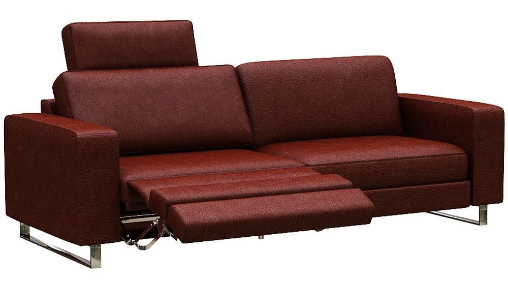 Sofa Double seater with left chaise lounge Low-poly 3D model_1