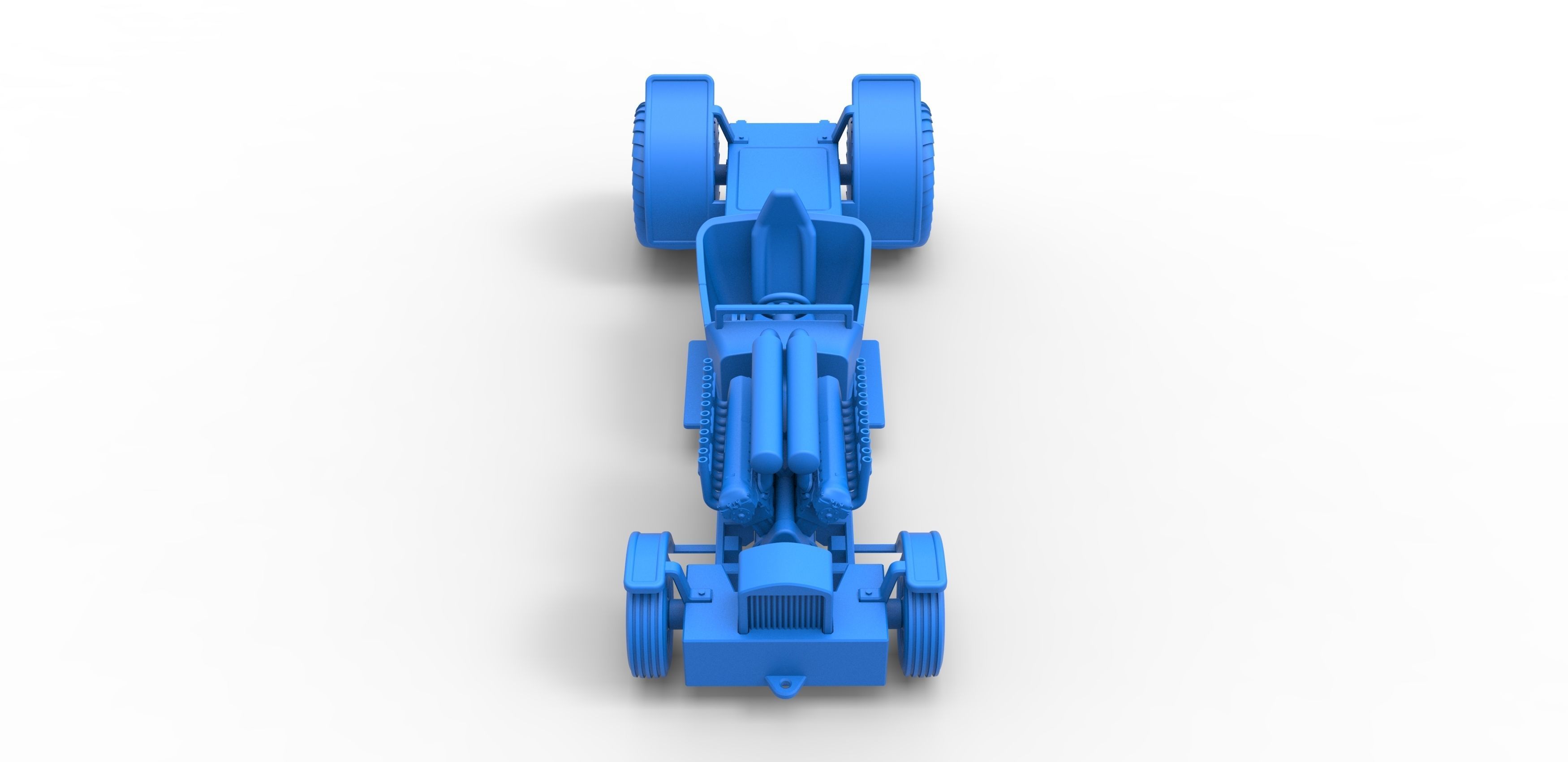 Pulling truck 2wd Hot rod with V12 Scale 1 to 25 3D print model_20